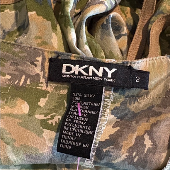 DKNY sz 2 silk floral green dress 1178 - Picture 5 of 5